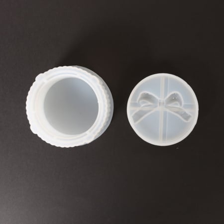 Mulaje din silicon - matrita-silicon-pentru-rasina-cutie-rotunda-cu-capac-si-fundita