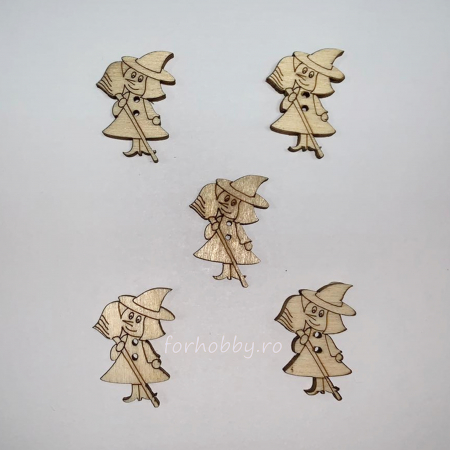 Nasturi, spatule, betisoare - nasturi-figurine-lemn-5bc-vrajitoare