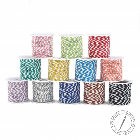 Snur/sfoara/fir - snur-bumbac-rasucit-2mm-10m-bicolor