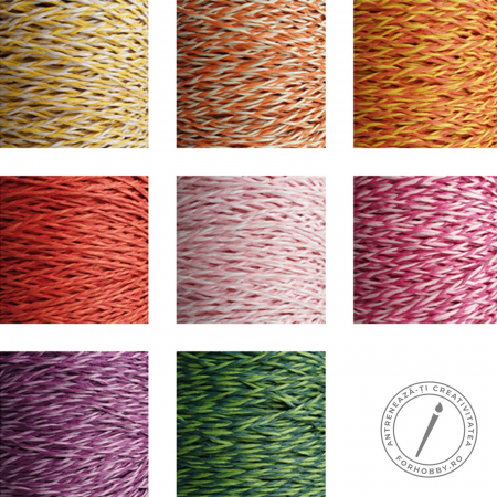 Panglici, snururi, sarma - snur-rasucit-din-hartie-2mm-bicolor-10m