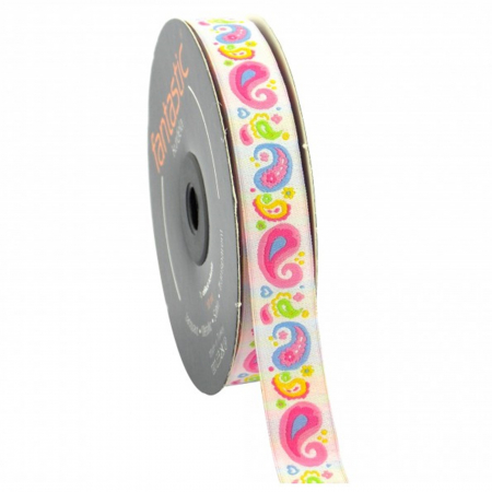 Panglici decor - panglica-jacquard-22mm-model-paisley-fantastic-kurdele