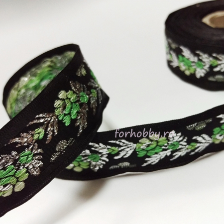 Panglici decor - panglica-jacquard-25mm-model-floral-fantastic-kurdele