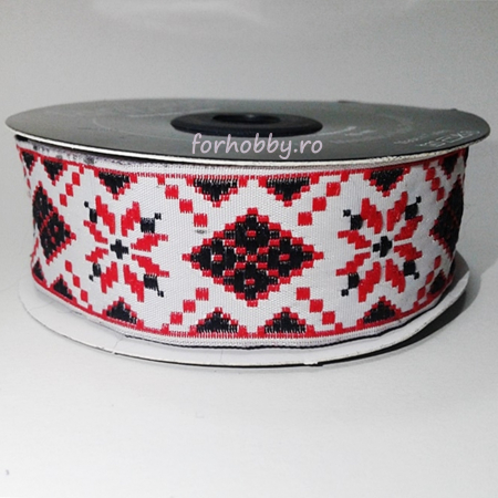 Panglici decor - panglica-jacquard-25mm-motiv-traditional-fantastic-kurdele