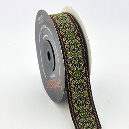 Panglici decor - panglica-jacquard-33mm-model-oriental-fantastic-kurdele