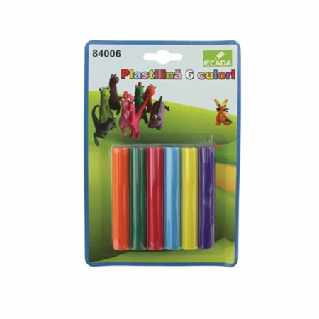 Praf / Pasta modelaj/Plastilina - plastilina-6-culori-90g-ecada-84006