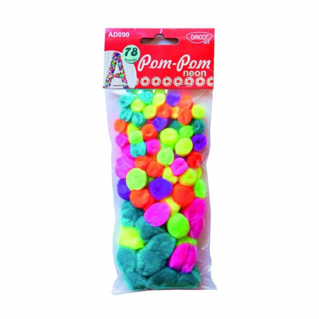 Accesorii craft - pompoane-plusate-culori-neon-78bc-daco-ad090
