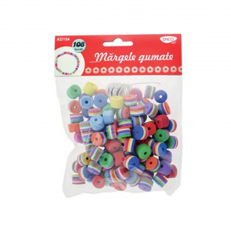 Perle/margele acrilice/lemn - margele-gumate-colorate-daco-ad154