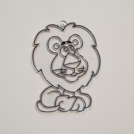 Hobby - sablon-din-plastic-de-colorat-vitraliu-leu-5.5x7.1cm
