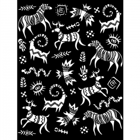 Outlet - sablon-plastic-flexibil-mix-media-kstd104-savana-pattern
