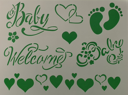 Sabloane plastic flexibile - Sablon plastic flexibil - Welcome Baby