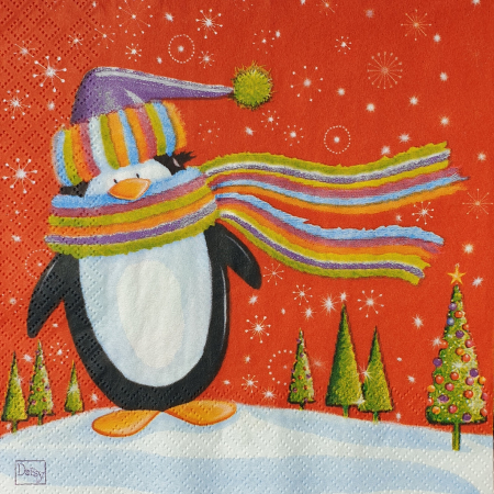 Animale - servetel-decorativ-pt-decupaj-pinguin-ren