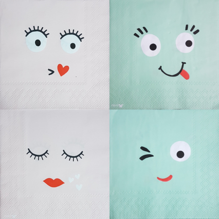 Hartie pentru decupaj - servetel-decorativ-pentru-decoupage-33x33cm-emoji