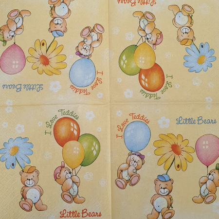 Hartie pentru decupaj - servetel-decorativ-pentru-decoupage-33x33cm-teddies