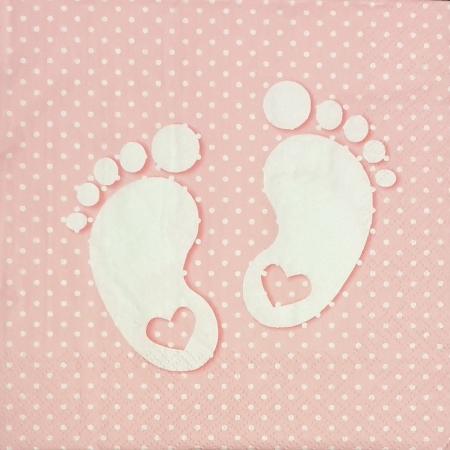 Nunta, botez, zi de nastere - servetel-pentru-decoupage-33-x-33cm-talpi-bebe-cu-inima
