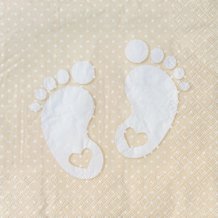 Nunta, botez, zi de nastere - servetel-pentru-decoupage-33-x-33cm-talpi-bebe-cu-inima