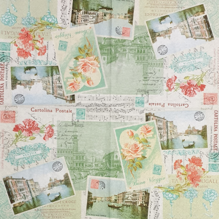 Decor - servetel-decorativ-pentru-decoupage-33x33cm-carte-postala-venetia