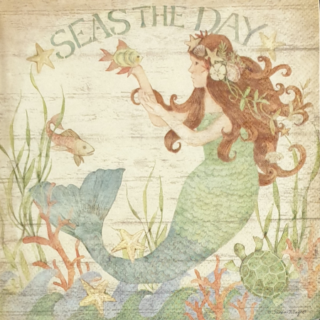 Hartie pentru decupaj - servetel-decorativ-pentru-decoupage-33x33cm-sirena