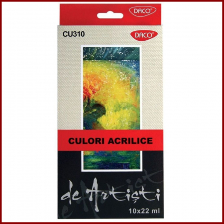 Set 10 culori acrilice pentru artisti Daco