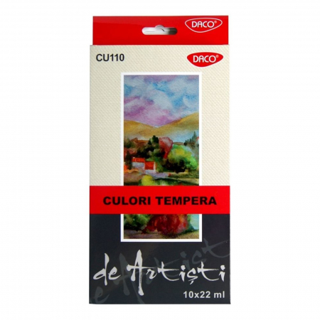 Set 10 culori tempera pentru artisti Daco CU110