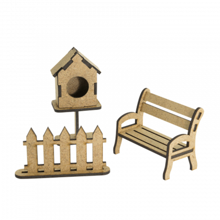 Set 3 miniaturi MDF - Gradina [0]