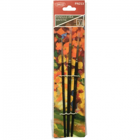 Pensule - Set 3 pensule din par sintetic cu varf rotund