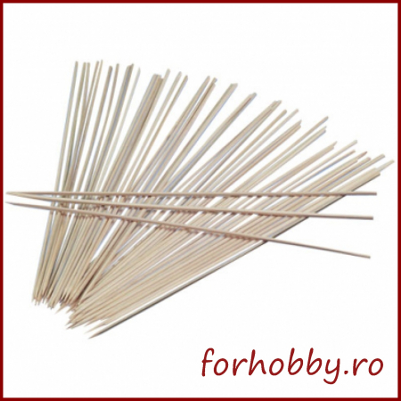 Nasturi, spatule, betisoare - Bețe Rotunde din Lemn – 15 cm – Set 10 Bucăți