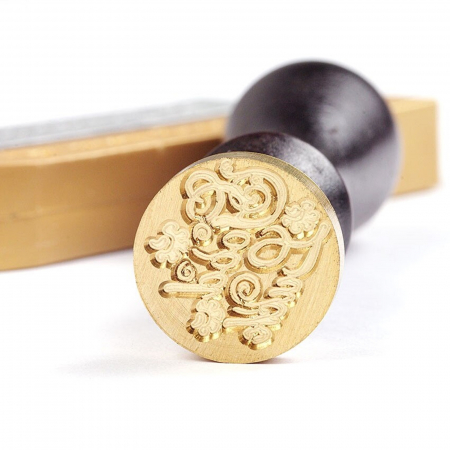 Stampile lemn - set-sigliu-cu-maner-si-ceara