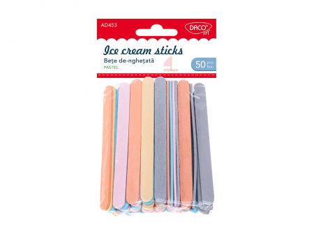 Set spatule colorate lemn 11 x 1 x 0.2 cm (50 buc/set)