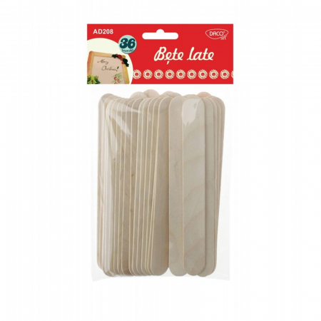 Nasturi, spatule, betisoare - Set spatule lemn 14.8 x 1.7 x 0.2 cm (36 buc / set)