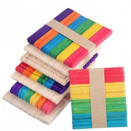 Set spatule lemn colorate 11.2 x 1 x 0.2 cm (48 buc/set) [2]