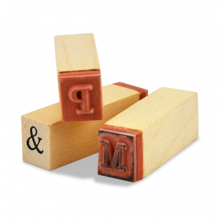 Stampile din cauciuc pe suport de lemn - Litere mari de tipar si cifre [1]