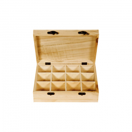 Cutii, suporturi - suport-filtru-ceai-12-compartimente-capac-lemn-335073