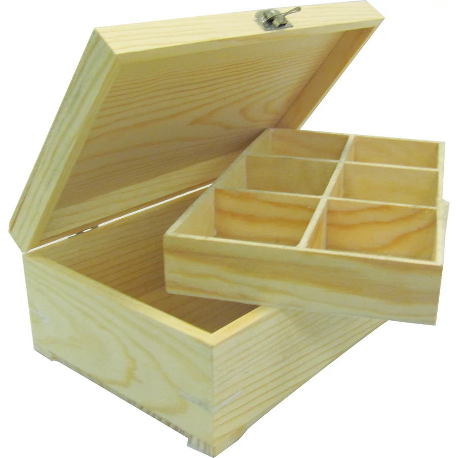 Cutii, suporturi - suport-filtru-ceai-12-compartimente-capac-lemn-335073