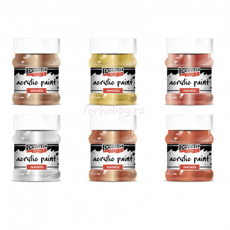 Culori, vopsele de baza - vopsea-acrilica-metalizata-230-ml-pentart