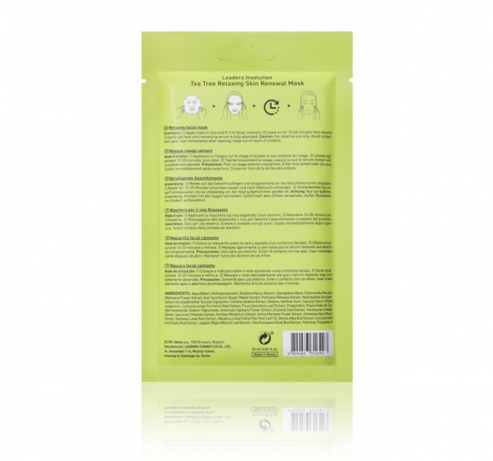 Leaders Tea Tree Relaxing Skin Renewal Mask, 25ml - Masca pentru ten [2]