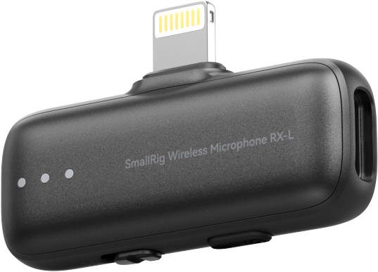 SmallRig 5783 S70RX-L Wireless Microphone Receiver Black – Receiver Lightning iPhone/iPad separat, chip ATS3031, 24-bit/48kHz, 70dB SNR, 120dB SPL, 3 nivele reducere zgomot, 3 setări gain, 2 moduri mi [4]