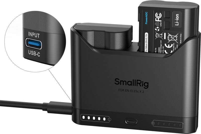 Kit Turbo SmallRig 5486: Încărcător Rapid + 2 Baterii Nikon EN-EL15c [31]