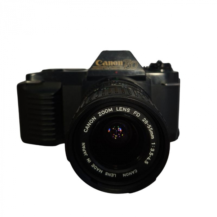 Canon T50 + Obiectiv Canon FD 28–55mm f/3.5–4.5 – Cameră SLR Film 35mm Automata [1]