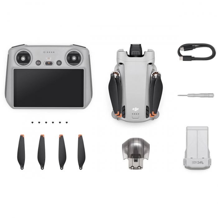 Drona DJI Mini 3 PRO, Gimbal 3 axe, 48MP, Video 4K60, Autonomie 34 min, 249g + Smart Controller O3 [14]