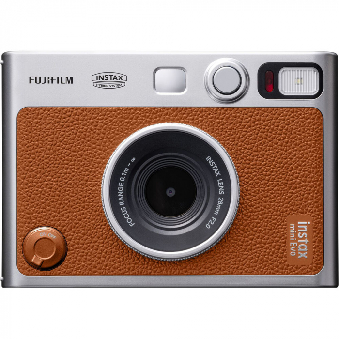 Fujifilm Instax Mini Evo Hybrid - Aparat Foto Instant maro (Brown) + film INSTAX 2x10 buc [2]