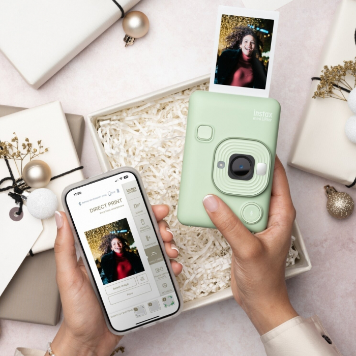 FUJIFILM INSTAX Mini LiPlay Hybrid Instant Camera Elegant Matcha Green  -  Aparat Foto Instant Mini Liplay Matcha Green [6]