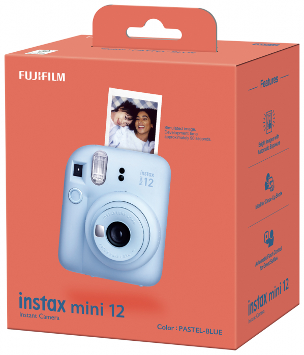 Fujifilm Instax Mini 12 – Aparat foto instant cu film mini, selfie și bliț automat - Pastel Blue [2]
