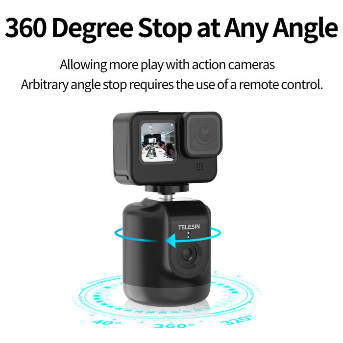 Gimbal 360 ° Auto Rotation Selfie cu Fotografiere inteligentă - Urmărire obiecte pentru GoPro, Osmo Action, Smartphone, Camera Vlog Live - TE-GPYT-001 [4]