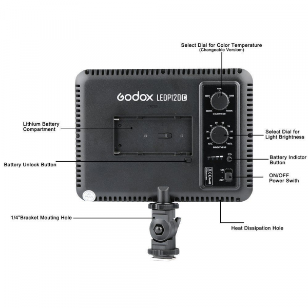 Godox LEDP120C - lampa video ultra slim [4]