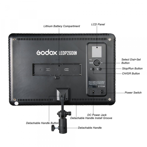 Godox LEDP260C- lampa video ultra slim [8]