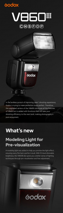 Kit bliț Godox Ving V860III N 2.4G Wireless E-TTL  Li-Ion pentru camere Nikon, numar director 60 [12]