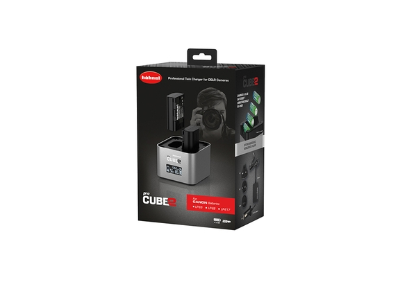 Hahnel Pro Cube 2 Canon - Incarcator dublu pt. Canon LP-E6/E8/E17 + AA si USB 2.4A [2]