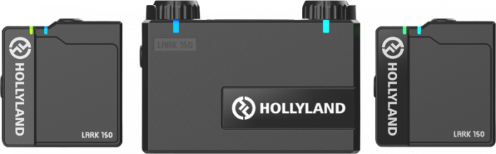 Hollyland Lark 150 Dual Wireless Kit de transmisie audio  - Kit microfon digital tip lavaliera  -  reportofon pentru cameră și smartphone (2,4 GHz [6]