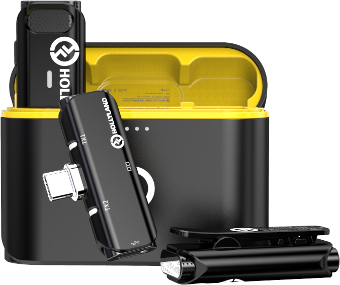 Hollyland Lark C1 Duo Wireless Lavalier Microphone for Android - Kit microfon digital tip lavaliera  -  reportofon pentru Android (2,4 GHz) Hollyland Lark C1 Duo Wireless Lavalier Microphone for Android - Lavaliera dubla pentru telefoane Android cu mufa USB-C [4]