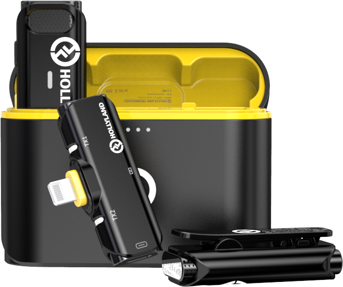 Hollyland Lark C1 Duo Wireless Lavalier Microphone for iPhone - Kit microfon digital tip lavaliera  -  reportofon pentru iPhone (2,4 GHz) Hollyland Lark C1 Duo Wireless Lavalier Microphone for Android - Kit microfon digital tip lavaliera  -  reportofon pentru Android (2,4 GHz) Hollyland Lark C1 Duo Wireless Lavalier Microphone for iPhone - Lavaliera dubla pentru telefoane Apple cu mufa Lightning [2]